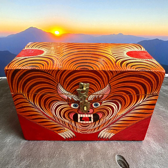 Scatola di legno a tigre