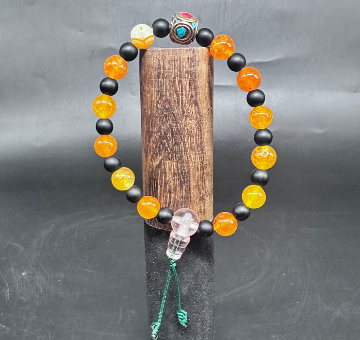 Bracciale con onice e  pietra di dragone