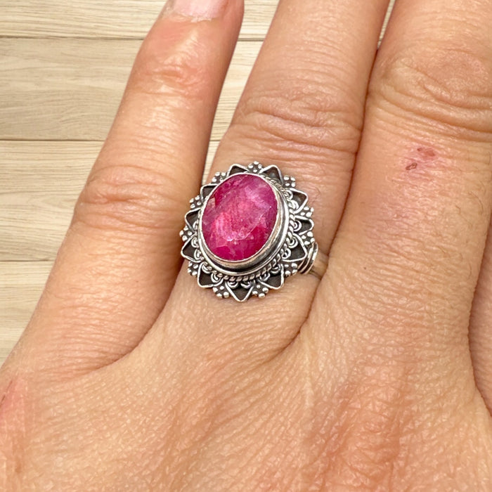 Anello con argento 925 e ruby