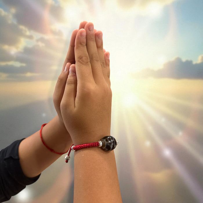 Bracciale Dzi Tibetan con 6 lotti