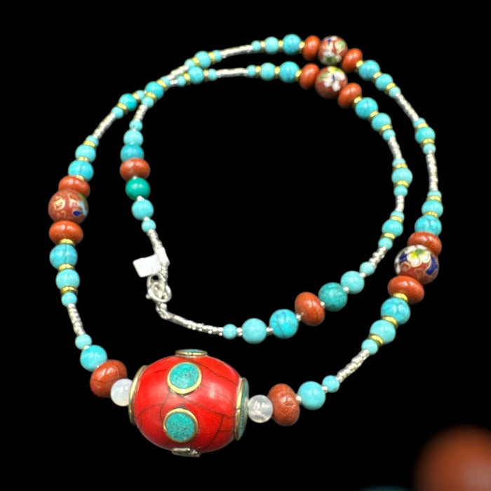 Collana tibetana con Pietri e preghiere