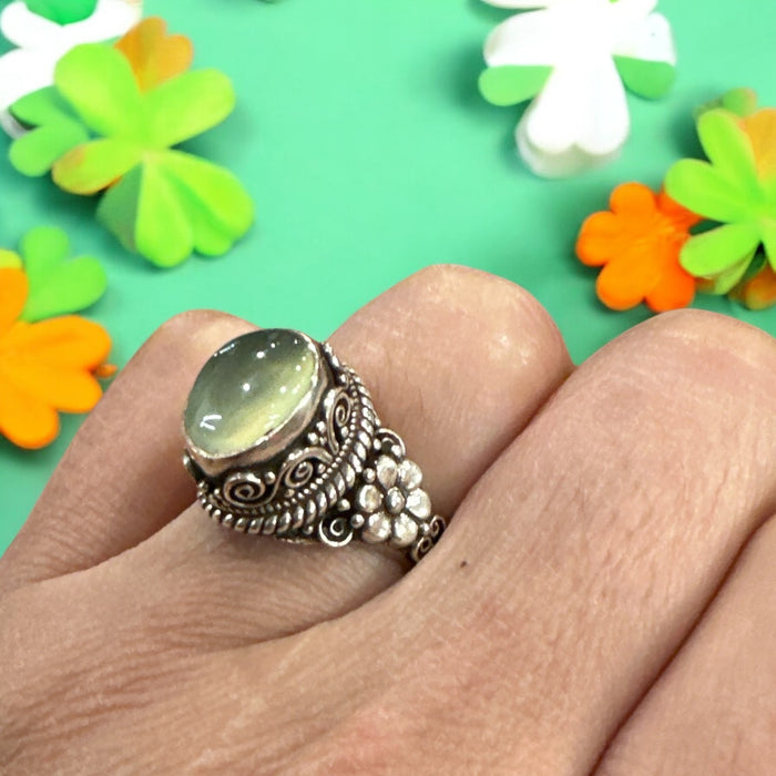 Anello con avventurina verde