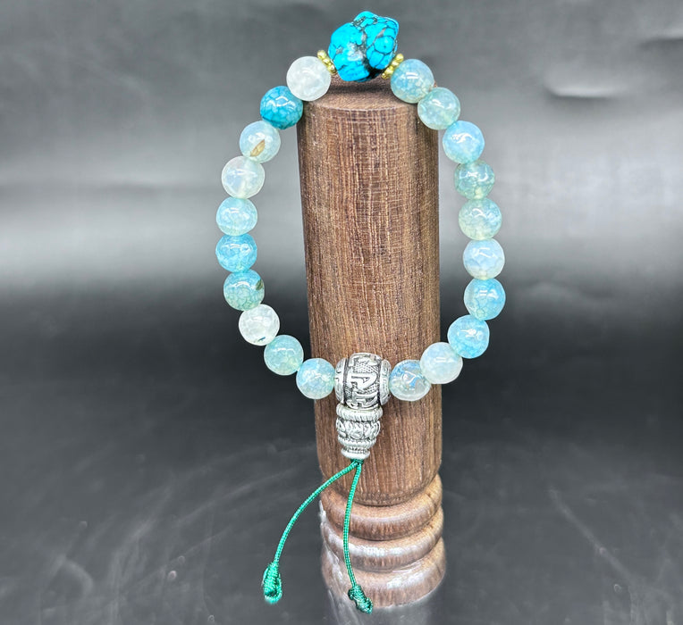 Braccialetto con dyed Agata e turchese