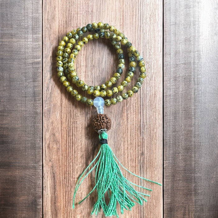 Mala 108 grani con tormalina verde