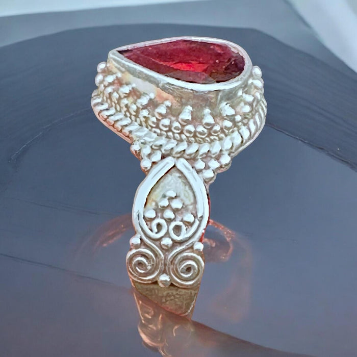 Tibetan Ring with Garnet