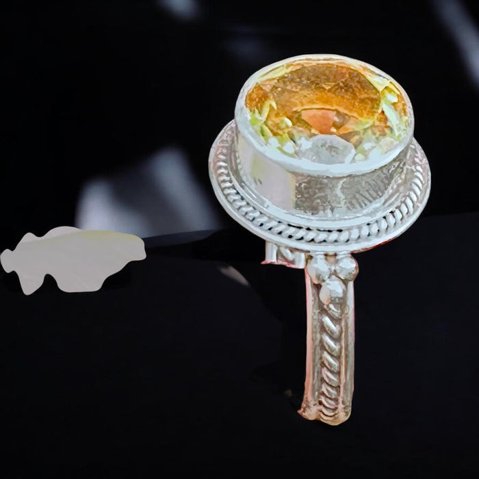 Ring with citrine quartz