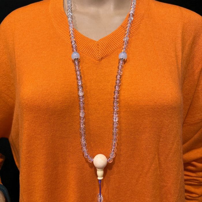 Mala in quarzo Aura Angelica con Pietra di Luna