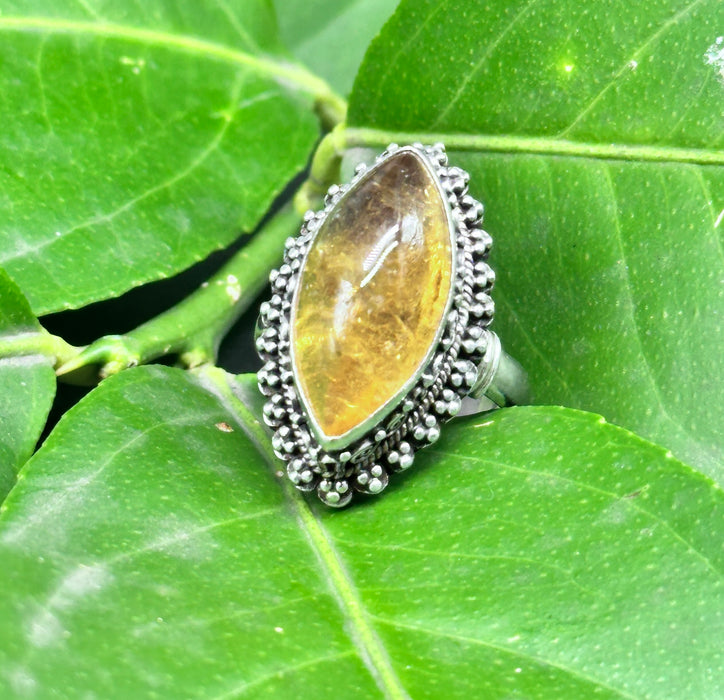 Anello Tibetano con Quarzo Citrino