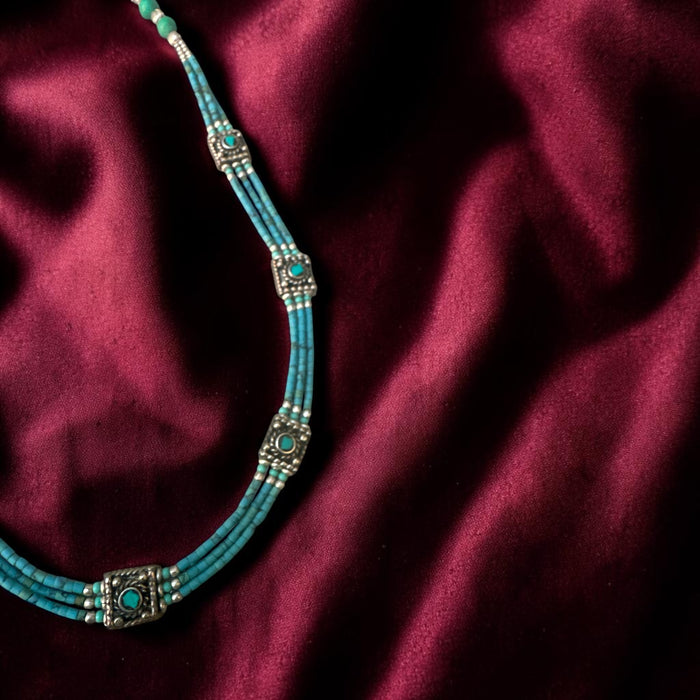 Collana tibetana a Giracolla con turchese