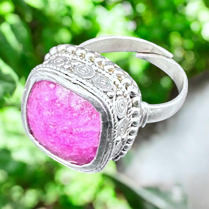 Tibetan Ring with Root Ruby Stone