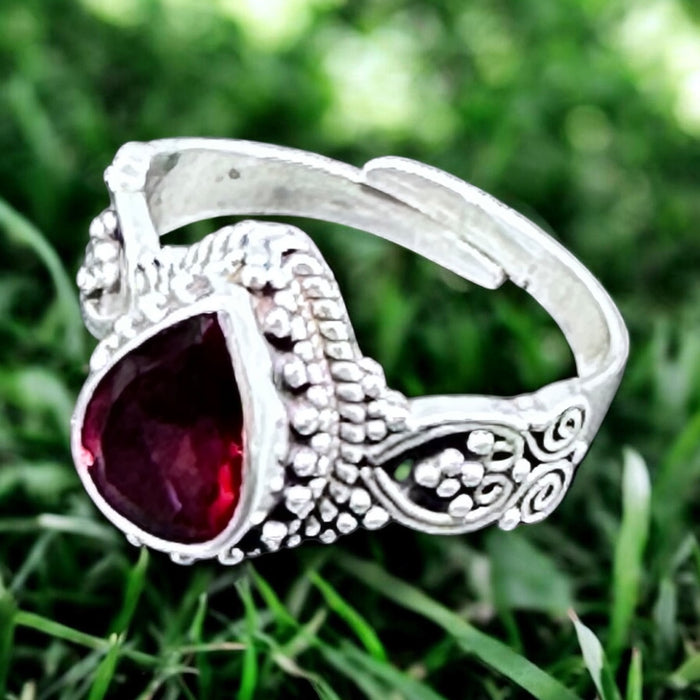 Tibetan Ring with Garnet