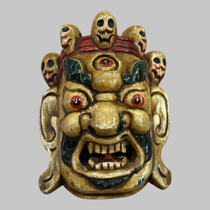 Mini maschera mahakala di legno