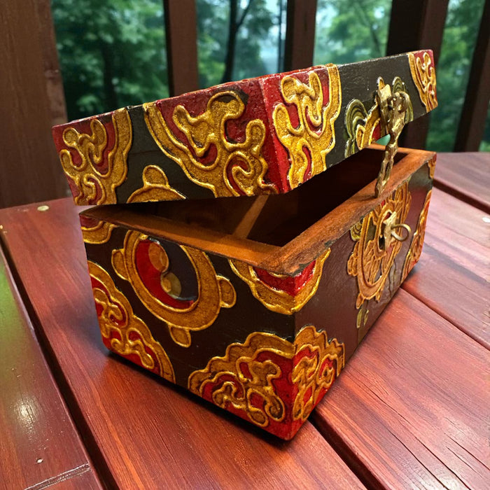 Mini scatole di legno a dharmachakra