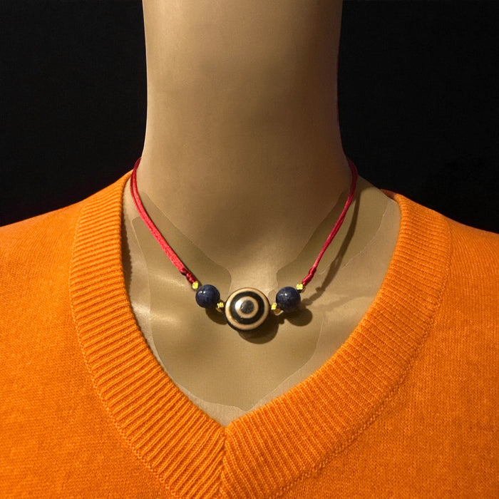 Dzi tibetanno  a Terzo Occhi  e Lapislazzuli