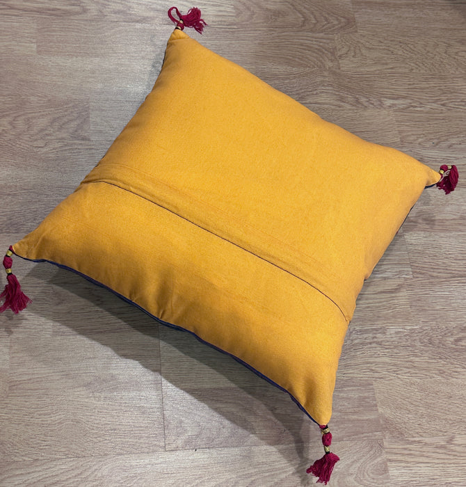 Cushion with double embroidered vajra