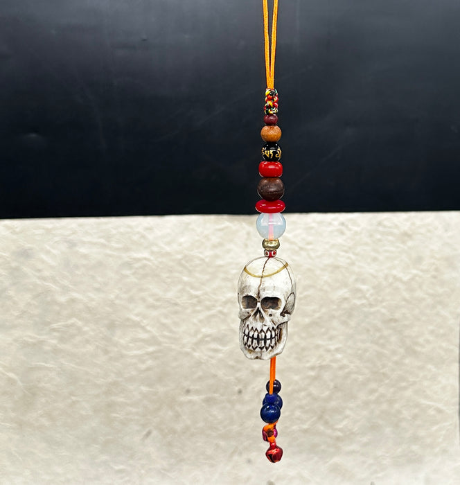 Portachiavi Tibetano con Pietra di Luna, Onice e Campanellini