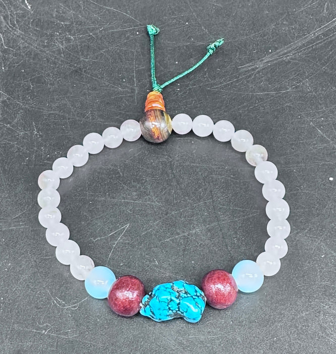 Braccialetto tibetano quarzo rosa