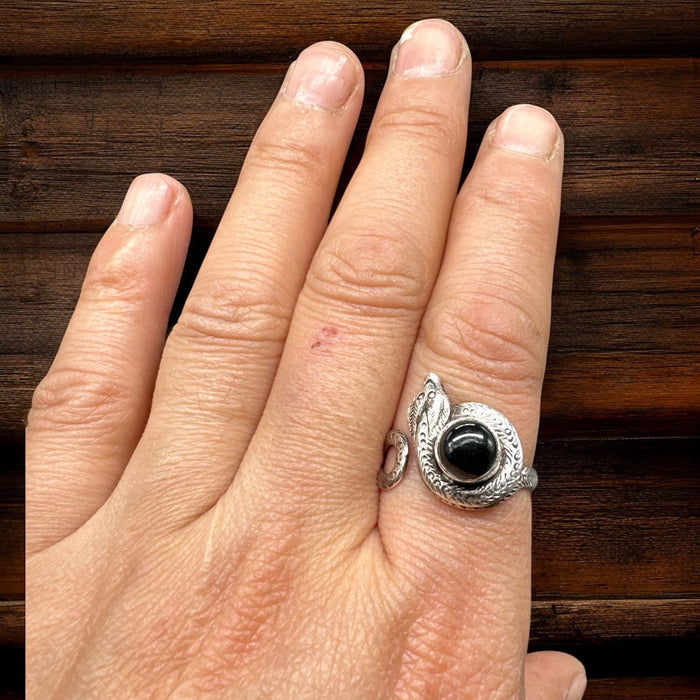Anello serpente con onice