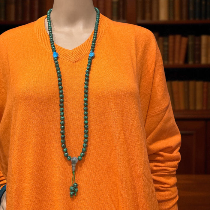 Mala con malachite verde e turchese