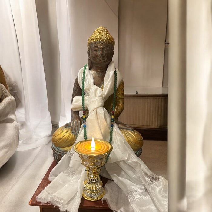lampada al burro tibetana con luce