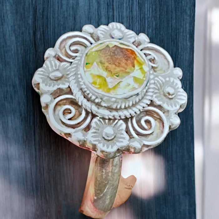 Mandala Ring with Citrine Quartz
