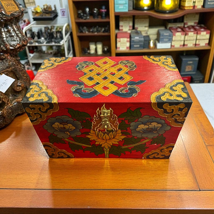 Tibetan trunk with lotus flowers