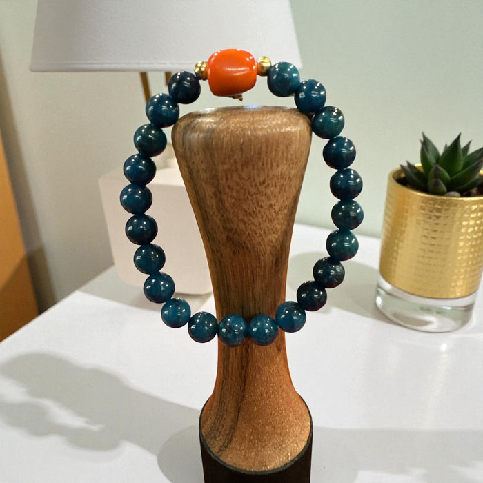 Bracciale a Blue Apatite con Custodia di Seta