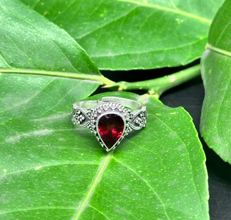 Tibetan Ring with Garnet