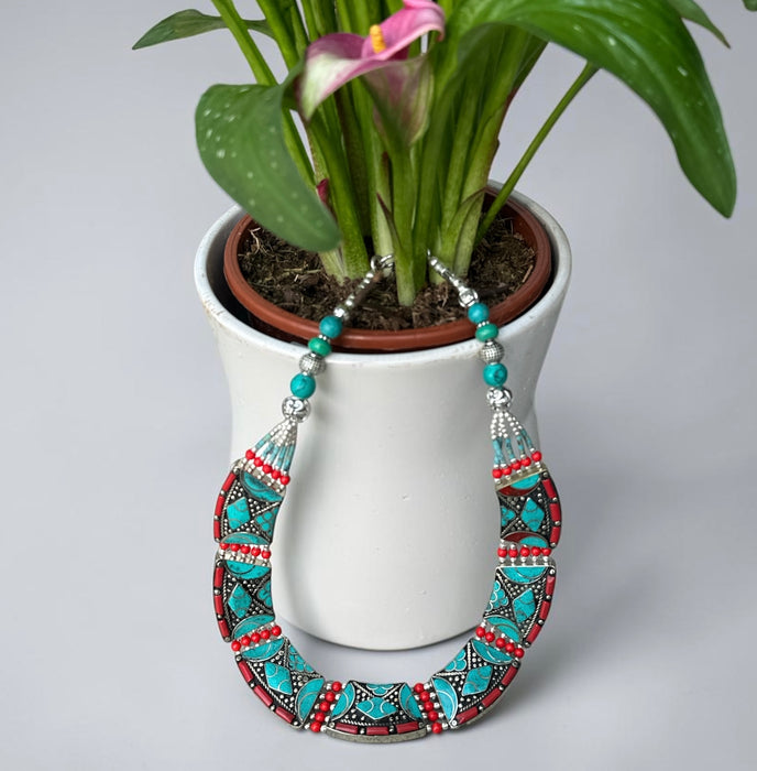 Collana tibetana a Giracolla con vari Pietri