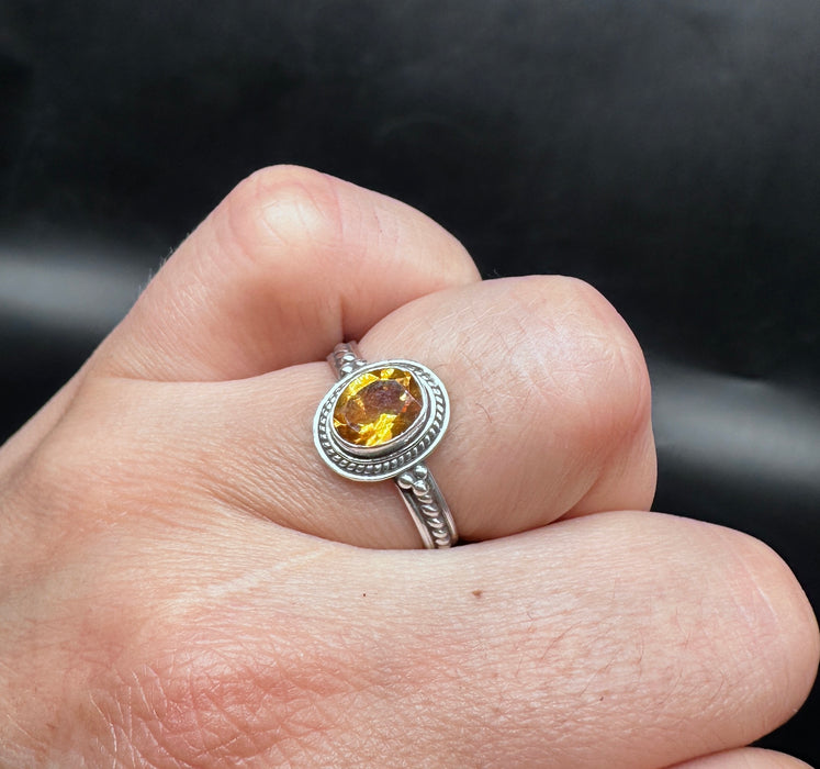 Tibetan Ring with Citrine Quartz