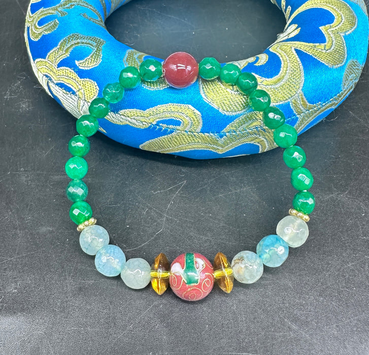 Braccialetto con Agata verde