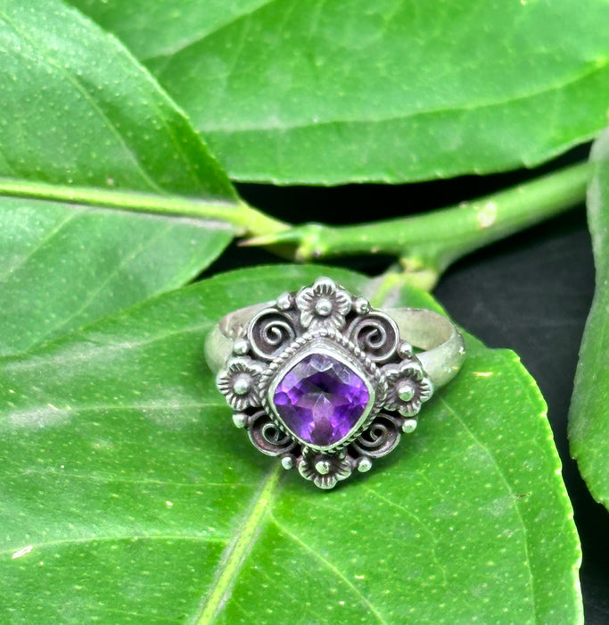 Tibetan Ring with Amethyst