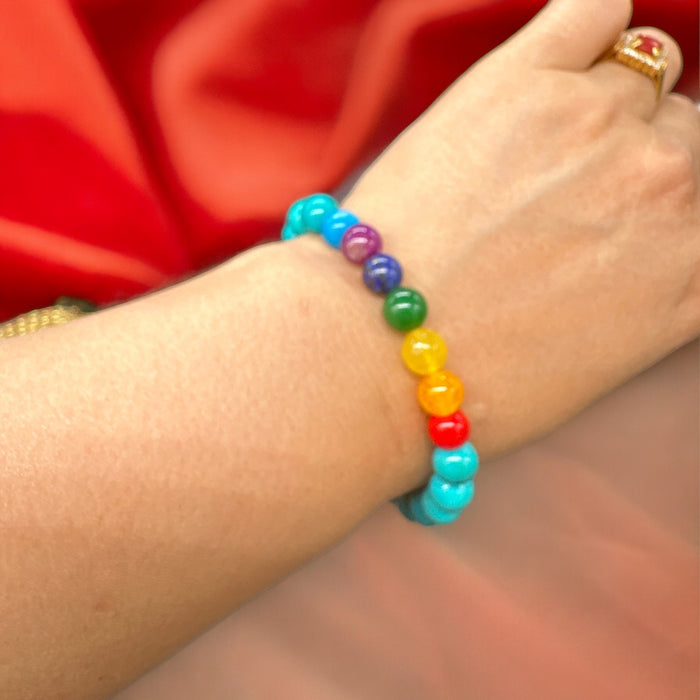 Braccialetto con sette chakra Pietri