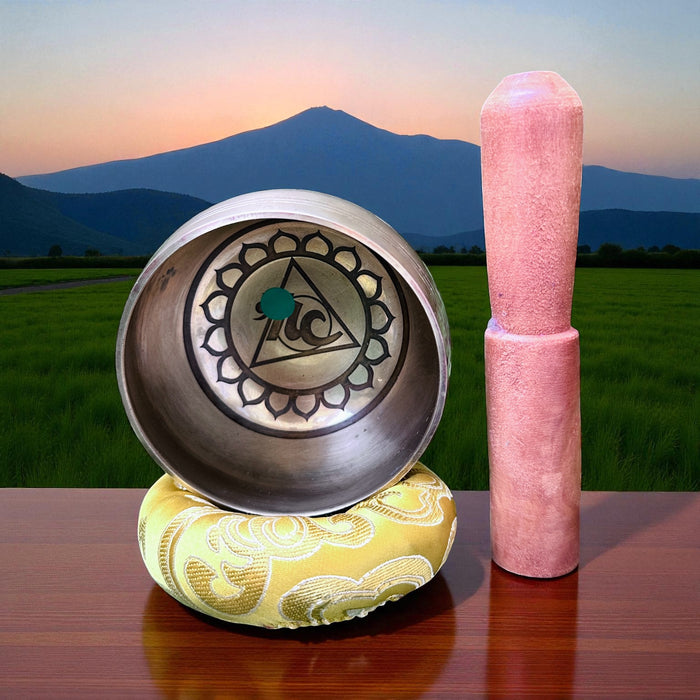 Campana tibetana con 3th chakra della Gola nota mi#5 656hz