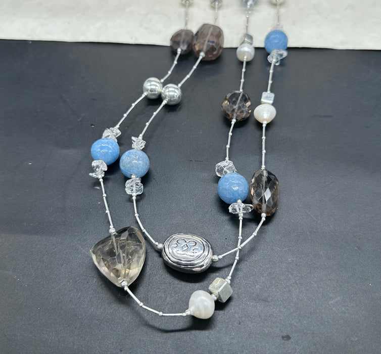 Tibetan necklace with quartz and 925 silver