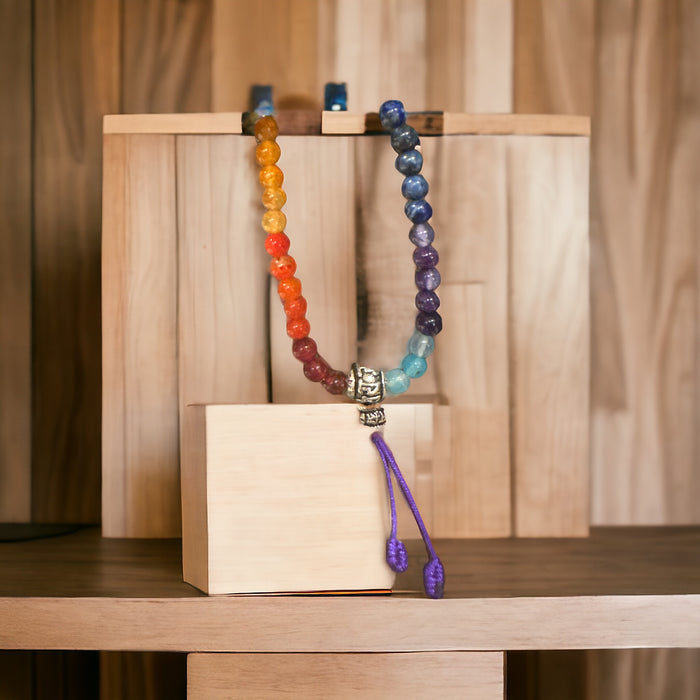 Bracciale di 7chakra con buddha e guru(om mani pedme hum)