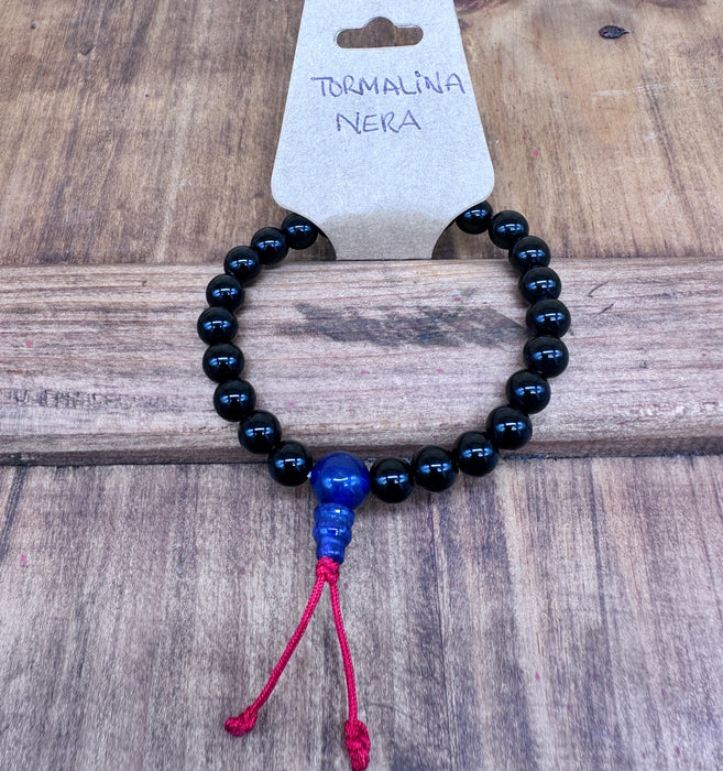 Bracciale a Tormalina Nera con Custodia di Seta