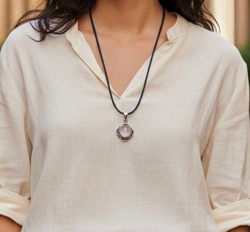 Rose quartz pendant