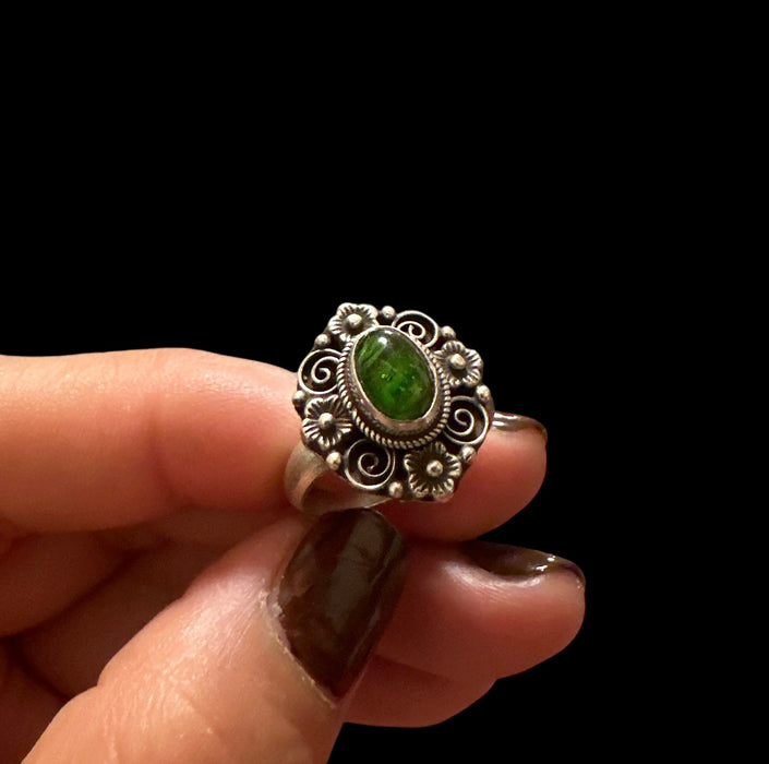 Anello con opale verde