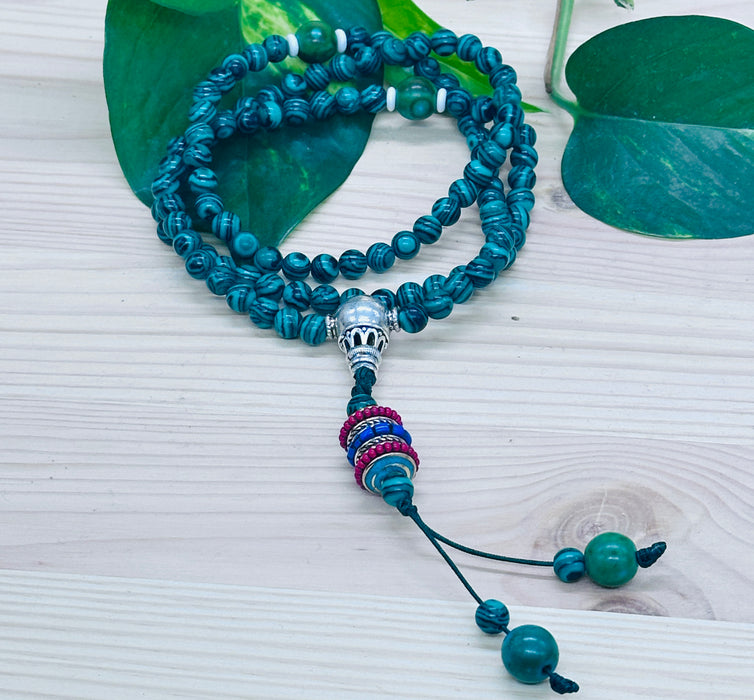 Mala 108grani a malachite verde