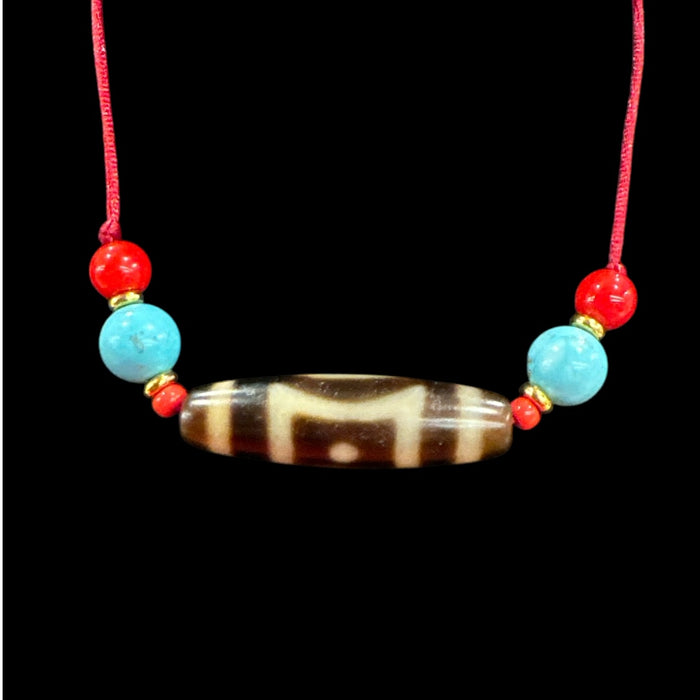 Dzi tibetano con cielo e terra di terzo occhi(questo è originale da Tibet)