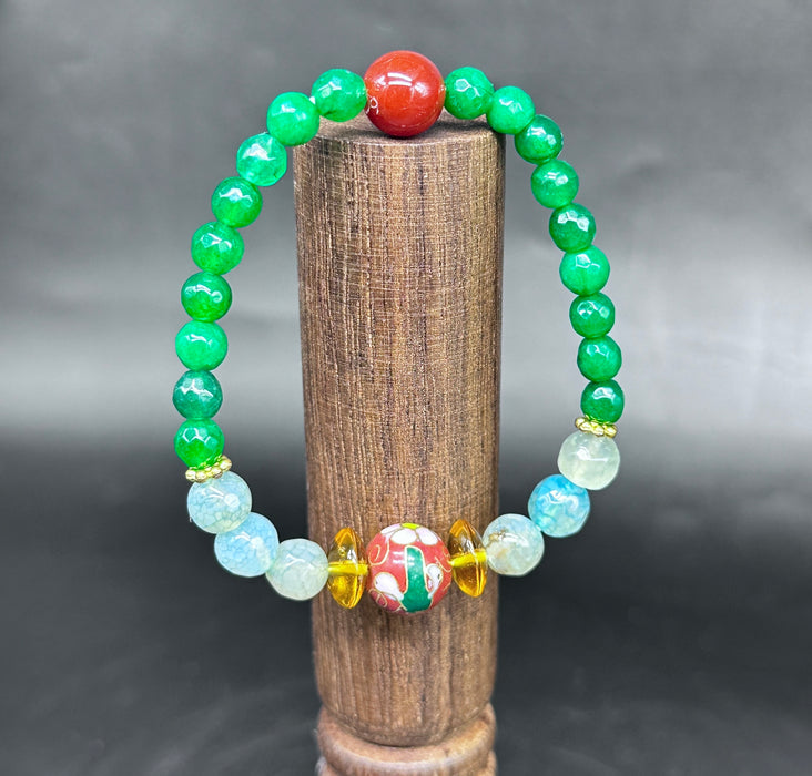 Braccialetto con Agata verde