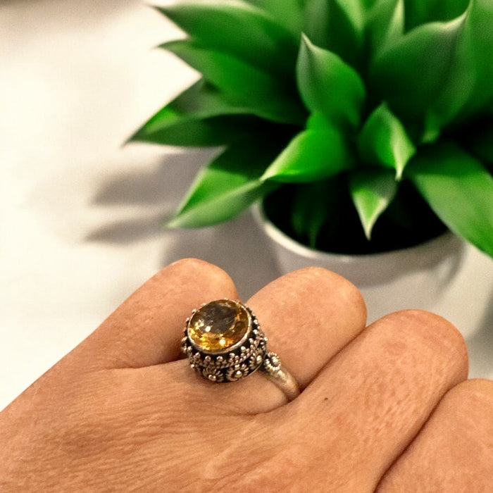 Anello quarzo citrino