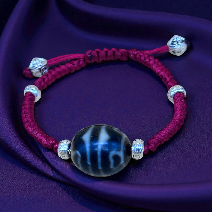 Bracciale Dzi Tibetan con 6 lotti