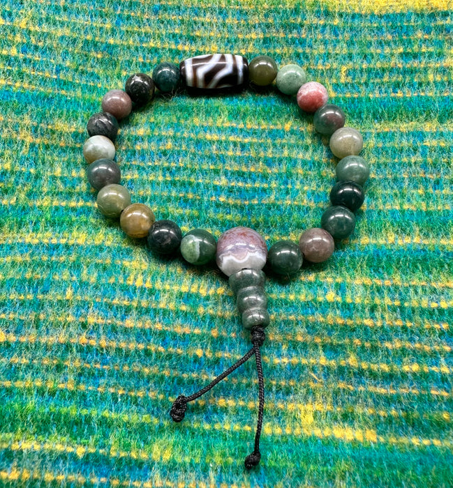 Braccialetto con malachite e dzi