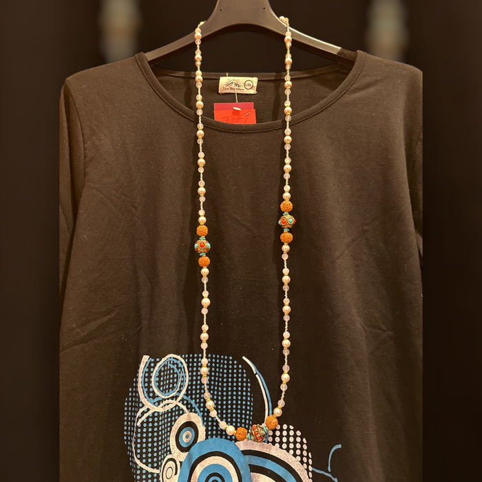 Collana tibetana con perla e rudtruk
