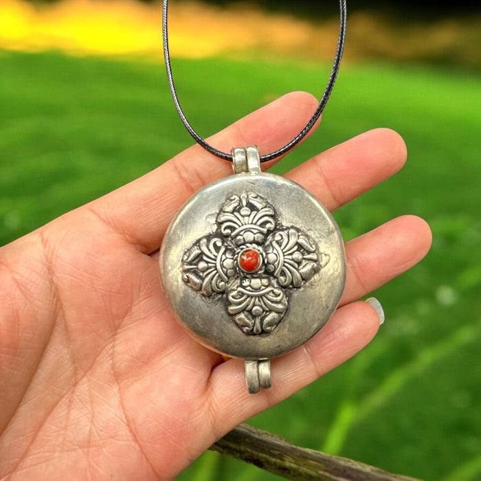 2 Perline In Argento Sterling A 3 Fori, Guru, Perline Di Preghiera In Argento 925, Perline Tibetane Guru Buddismo E Argento, Cod. ATF906 - Foto 4