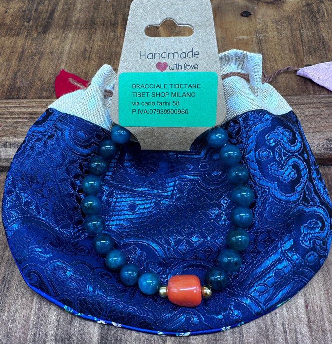 Bracciale a Blue Apatite con Custodia di Seta