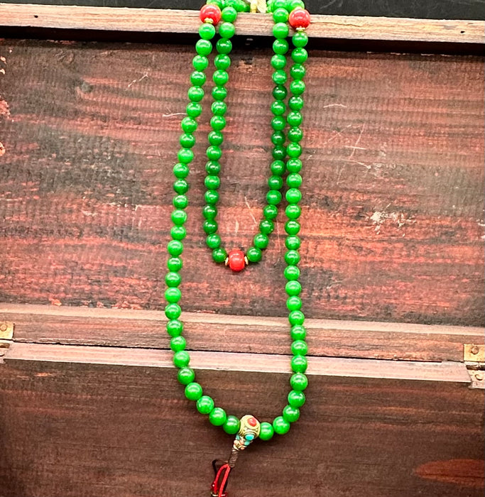 Mala 108 grani con Agata verde