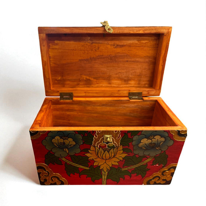 Tibetan trunk with lotus flowers